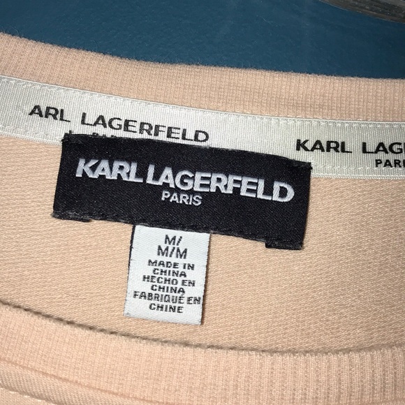 Karl Lagerfeld Paris Pink Black Velvet Lace Top - Picture 3 of 7